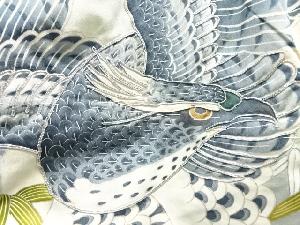 アンティーク　鷹模様刺繍紋付男児着物（長襦袢・内袖付き）